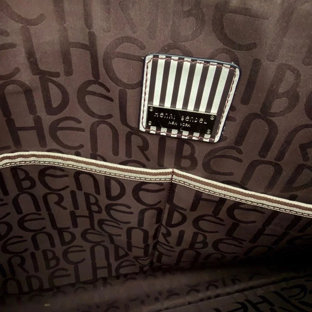 Henri Bendel Gray Satchel Silver Laptop/ Briefcase and COA